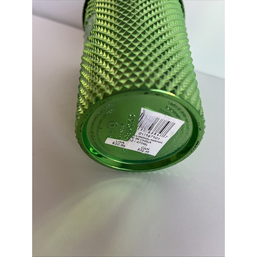 Starbucks Metallic Green Studded Bling 16 oz Tumbler Cold Cup /Holiday/ Collect - Picture 4 of 7